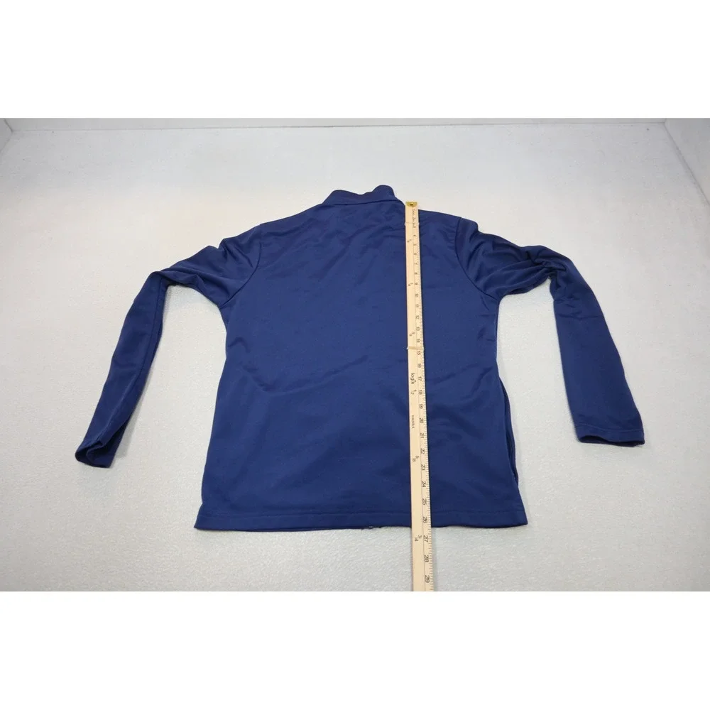 Adidas Track Jacket Men Small‎ Blue Full Zip Mock Neck Logo Pockets Excellent
